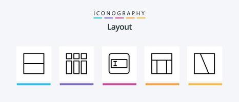 pack d'icônes de la ligne de mise en page 5, y compris. disposition. disposition. interface. section. conception d'icônes créatives vecteur