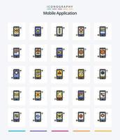 application mobile créative pack d'icônes remplies de 25 lignes telles que la carte. la navigation. application. emplacement. application vecteur