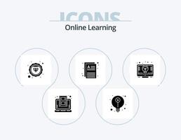 pack d'icônes de glyphe d'apprentissage en ligne 5 conception d'icônes. idée. pages. diamant. Remarques. documents vecteur