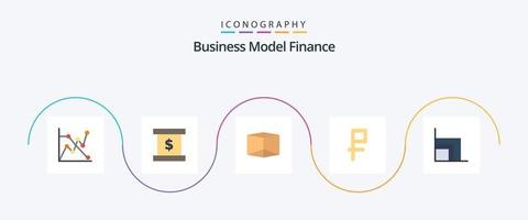 financez le pack d'icônes plat 5, y compris. devise. finance. graphique vecteur