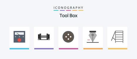 outils plat 5 pack d'icônes comprenant. effacer. outils. conception d'icônes créatives vecteur