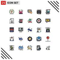 ensemble de 25 symboles d'icônes d'interface utilisateur modernes signes pour le kit d'aide de joker d'urgence popup éléments de conception vectoriels modifiables vecteur