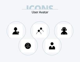 pack d'icônes de glyphe utilisateur 5 conception d'icônes. casque de musique. Support. interface. avatar. avatar vecteur