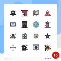 ensemble de 16 symboles d'icônes d'interface utilisateur modernes signes pour cinq meilleurs éléments de conception de vecteur créatif modifiables de magasin de manette de jeu