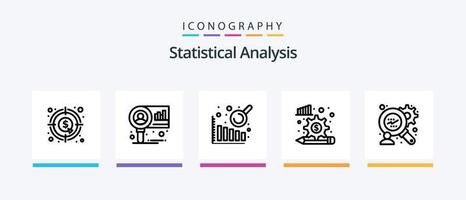 pack d'icônes de la ligne 5 d'analyse statistique, y compris les finances. une analyse. de l'argent. comptabilité. échanger. conception d'icônes créatives vecteur