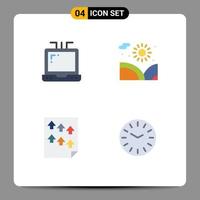 4 icônes créatives signes et symboles modernes d'éléments de conception vectoriels modifiables de temps de données de jardin de papier pour ordinateur portable vecteur