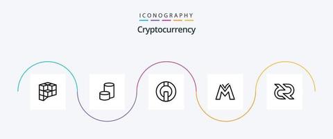 pack d'icônes de la ligne 5 de crypto-monnaie, y compris la pièce. crypto. crypto-monnaie. pièce de monnaie vecteur