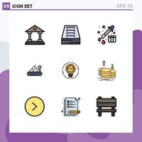 ensemble de 9 symboles d'icônes d'interface utilisateur modernes signes pour concept chimie suisse couteau de poche couteau éléments de conception vectoriels modifiables vecteur