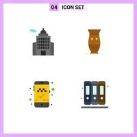 pack d'icônes vectorielles stock de 4 signes et symboles de ligne pour l'administration musée de la poterie réservation de taxi en ligne mondial éléments de conception vectoriels modifiables vecteur