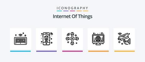 pack d'icônes ligne 5 de l'internet des objets comprenant un ebook. Wifi. Wifi. DVD. monde. conception d'icônes créatives vecteur