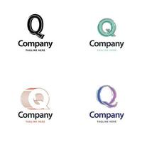 lettre q grand logo pack design création de logos modernes créatifs pour votre entreprise vecteur