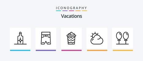 pack d'icônes ligne 5 vacances comprenant. voler. phare. ballon. l'été. conception d'icônes créatives vecteur