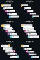 vecteur 6 infographie pack présentation modèle de diapositive 5 étapes cycle diagrammes et chronologies