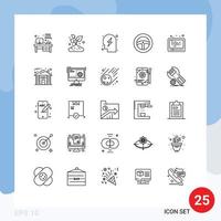 pack de 25 symboles universels de planification des médias sociaux éléments de conception vectoriels modifiables de direction audio vecteur