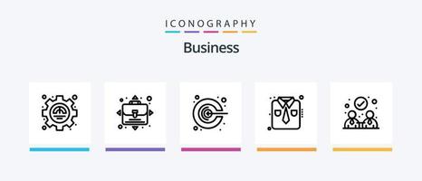 pack d'icônes business line 5 comprenant. collaboration. fabrication. une entente. compétences. conception d'icônes créatives vecteur