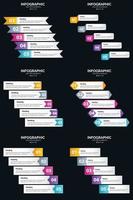 vecteur 6 infographie pack présentation modèle de diapositive 5 étapes cycle diagrammes et chronologies