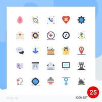pack d'icônes vectorielles stock de 25 signes et symboles de ligne pour les éléments de conception vectoriels éditables de globe d'appel internet carte coeur vecteur