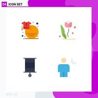 4 concept d'icône plate pour sites Web mobiles et applications vêtements rose vente floral enfant éléments de conception vectoriels modifiables vecteur