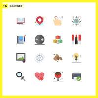 pack de 16 signes et symboles de couleurs plates modernes pour les supports d'impression Web tels que le livre crowdselling point crowdsale crowdfund pack modifiable d'éléments de conception de vecteur créatif