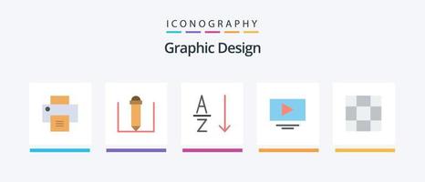 concevoir un pack d'icônes plat 5 comprenant. vidéo. engrener. conception d'icônes créatives vecteur