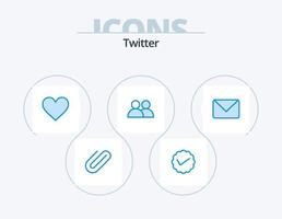 pack d'icônes bleu twitter 5 conception d'icônes. Twitter. utilisateur. Twitter. prendre contact. Twitter vecteur