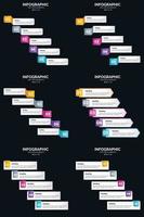 vecteur 6 infographie pack présentation modèle de diapositive 5 étapes cycle diagrammes et chronologies