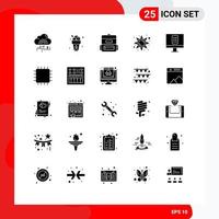25 icônes créatives signes et symboles modernes de la lumière du soleil à distance luminosité du soleil d'été éléments de conception vectoriels modifiables vecteur