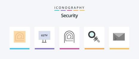 pack d'icônes de sécurité plat 5, y compris la recherche. trouver. surveillance. lecteur. le mot de passe. conception d'icônes créatives vecteur