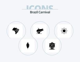 pack d'icônes de glyphe de carnaval du brésil 5 conception d'icônes. Brésil. drapeau. point de repère. carte. carnaval vecteur