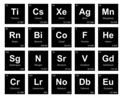 20 tableau préodique de la conception du pack d'icônes d'éléments vecteur