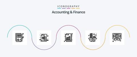 pack d'icônes ligne 5 comptabilité et finance, y compris les pièces. de l'argent. graphique. Entreprise. graphique vecteur