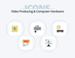 production vidéo et matériel informatique plat pack d'icônes 5 conception d'icônes. Souris. interface. installation. appareil. Matériel vecteur