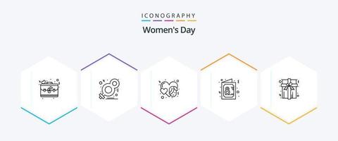 pack d'icônes de 25 lignes pour la journée des femmes, y compris le symbole. femelle. femmes. journée. Visage vecteur