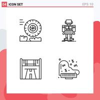 pack d'icônes vectorielles stock de 4 signes et symboles de ligne pour les éléments de conception vectoriels modifiables de route robotique autonome de démarrage par friction vecteur