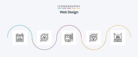 pack d'icônes de la ligne de conception Web 5, y compris. graphique. tutoriels. outils. coûteux vecteur