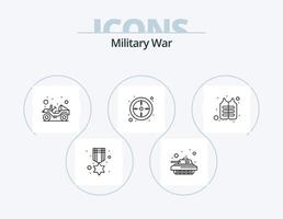 pack d'icônes de ligne de guerre militaire 5 conception d'icônes. armée. plaque d'identification. armée. soldat. chien vecteur