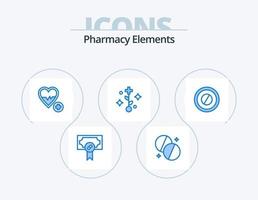pack d'icônes bleues d'éléments de pharmacie 5 conception d'icônes. tablette. médical. médical. arbre. médical vecteur