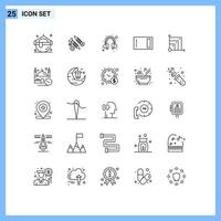 25 icônes créatives signes et symboles modernes d'appareils de hachage de travail à domicile scalable éléments de conception vectoriels modifiables vecteur