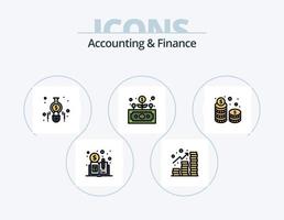 pack d'icônes remplies de lignes comptables et financières 5 conception d'icônes. comptabilité. revenu. crypto-monnaie. de l'argent. le revenu vecteur
