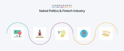 politique nue et pack d'icônes plat 5 de l'industrie fintech, y compris décentralisé. chaîne de blocs. Commencez. Bitcoin. protéger vecteur