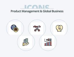 gestion de produits et ligne d'activité mondiale rempli pack d'icônes 5 conception d'icônes. développement. moderne. architecture. global. Entreprise vecteur