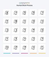 cerveau humain créatif processus 25 pack d'icônes de contour tel que la marque. diriger. cerveau. échec. pensée vecteur