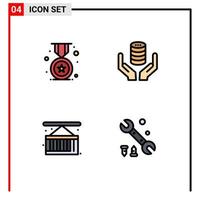 4 icônes créatives signes et symboles modernes de boîte de récompense école livraison sûre éléments de conception vectoriels modifiables vecteur
