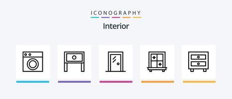 pack d'icônes de la ligne intérieure 5, y compris l'intérieur. clôture. parc. barricade. pansement. conception d'icônes créatives vecteur