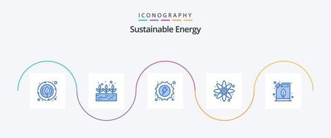 pack d'icônes bleu énergie durable 5 comprenant. énergie. hydraulique. électrique. la science vecteur