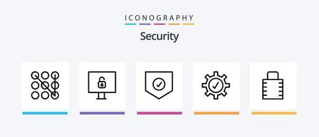 pack d'icônes de ligne de sécurité 5 comprenant. protéger. protéger. Sécurité. Attention. conception d'icônes créatives vecteur