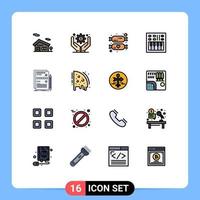 16 icônes créatives signes et symboles modernes de composant de conception volume ouvert volume ouvert éléments de conception vectoriels créatifs modifiables vecteur