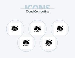 pack d'icônes de glyphe de cloud computing 5 conception d'icônes. graphique. Erreur. nuage. arrêter. bloc vecteur