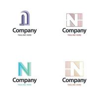 lettre n grand logo pack design création de logos modernes créatifs pour votre entreprise vecteur