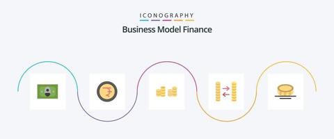 financez le pack d'icônes plat 5, y compris. argent. argent. en espèces vecteur